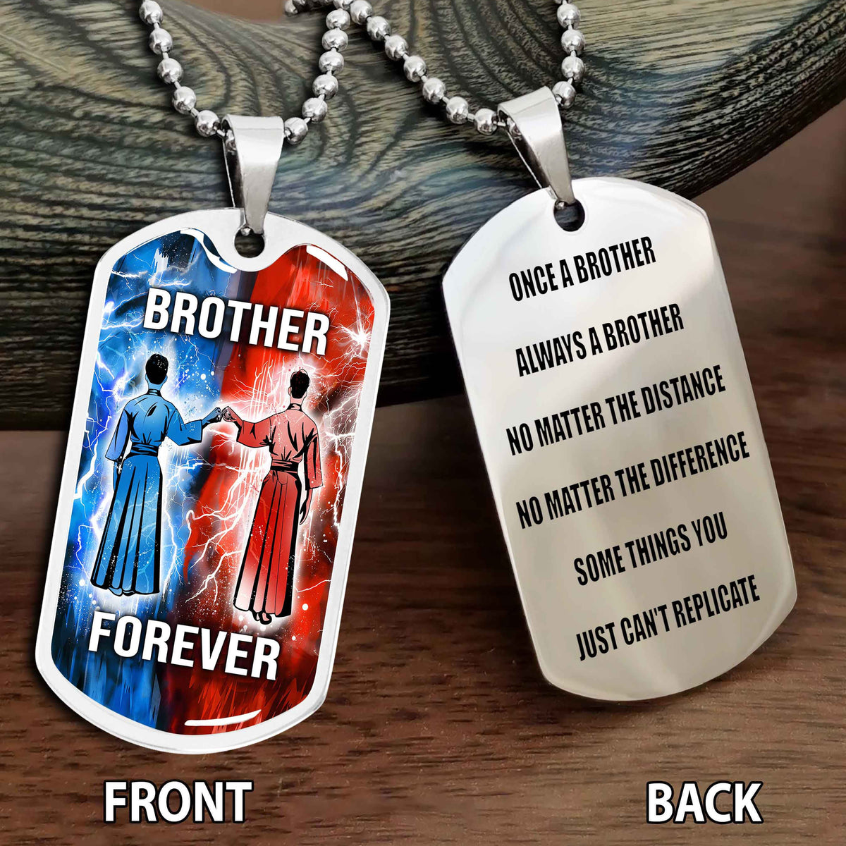 Personalized Double Side Graphic Dog Tag Gift For Brother Once A Soldier Always A Soldier
