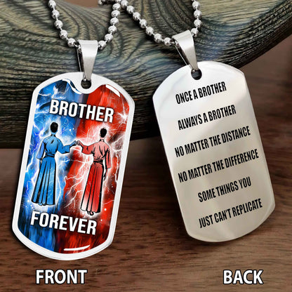 Personalized Double Side Graphic Dog Tag Gift For Brother Once A Soldier Always A Soldier