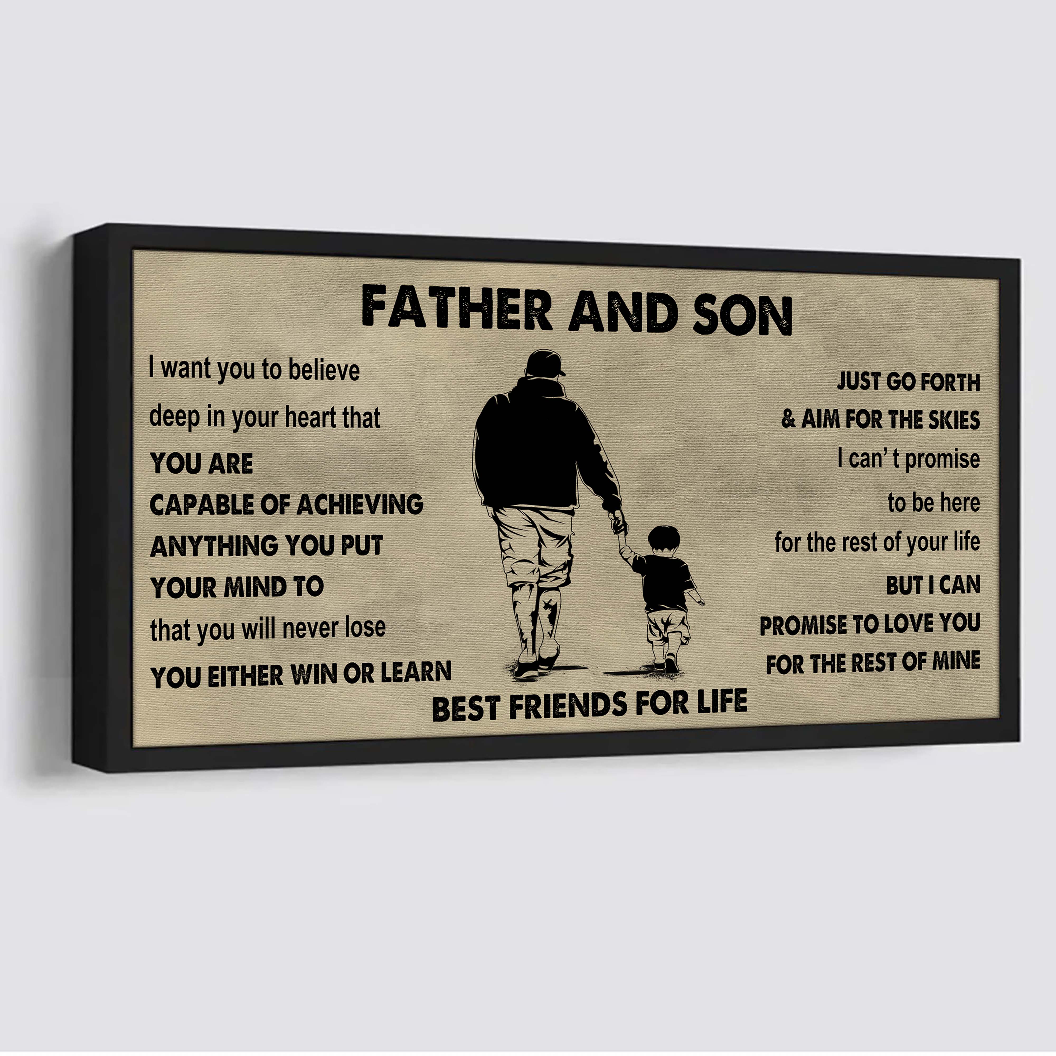 DRB VGT Father And Son Best Friends For Life - Ver 2 You Will Never Lose Poster Canvas Gift For Son From Father