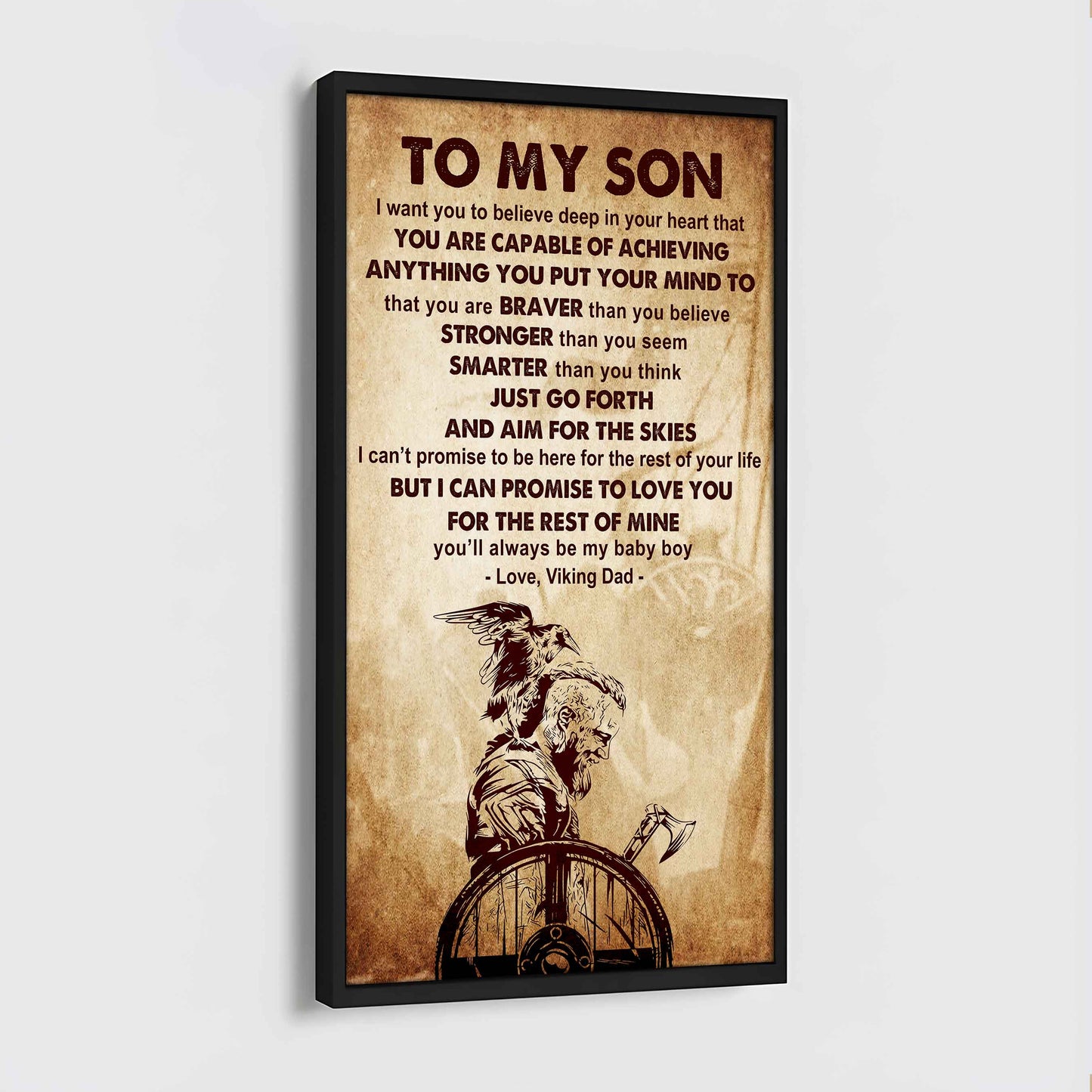 Warrior To My Son Just Go Forth And Aim For The Sky Poster Canvas Motivation Canvas Gift For Your Son