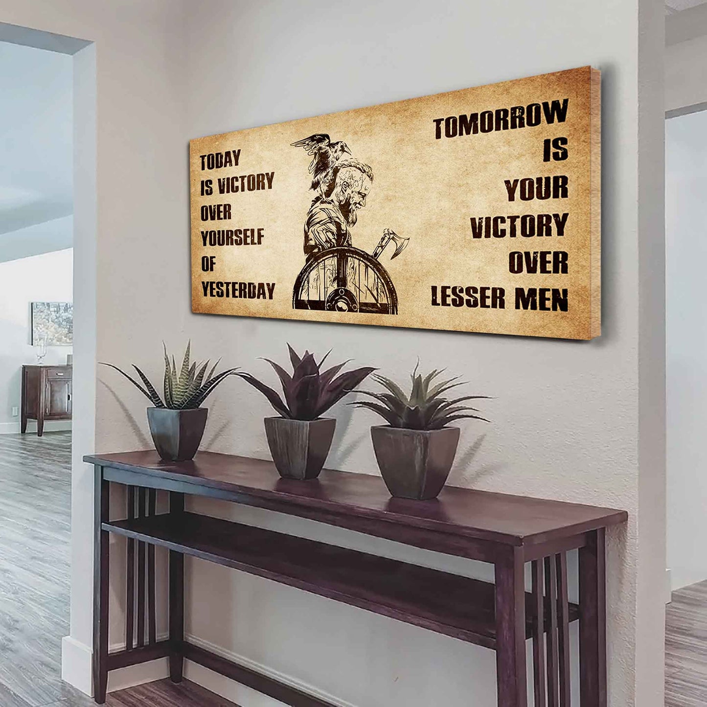 Personalized Spartan Poster Canvas - Today Is Victory Over Yourself Of Yesterday Tomorrow Is Your Victory Over Lesser Men