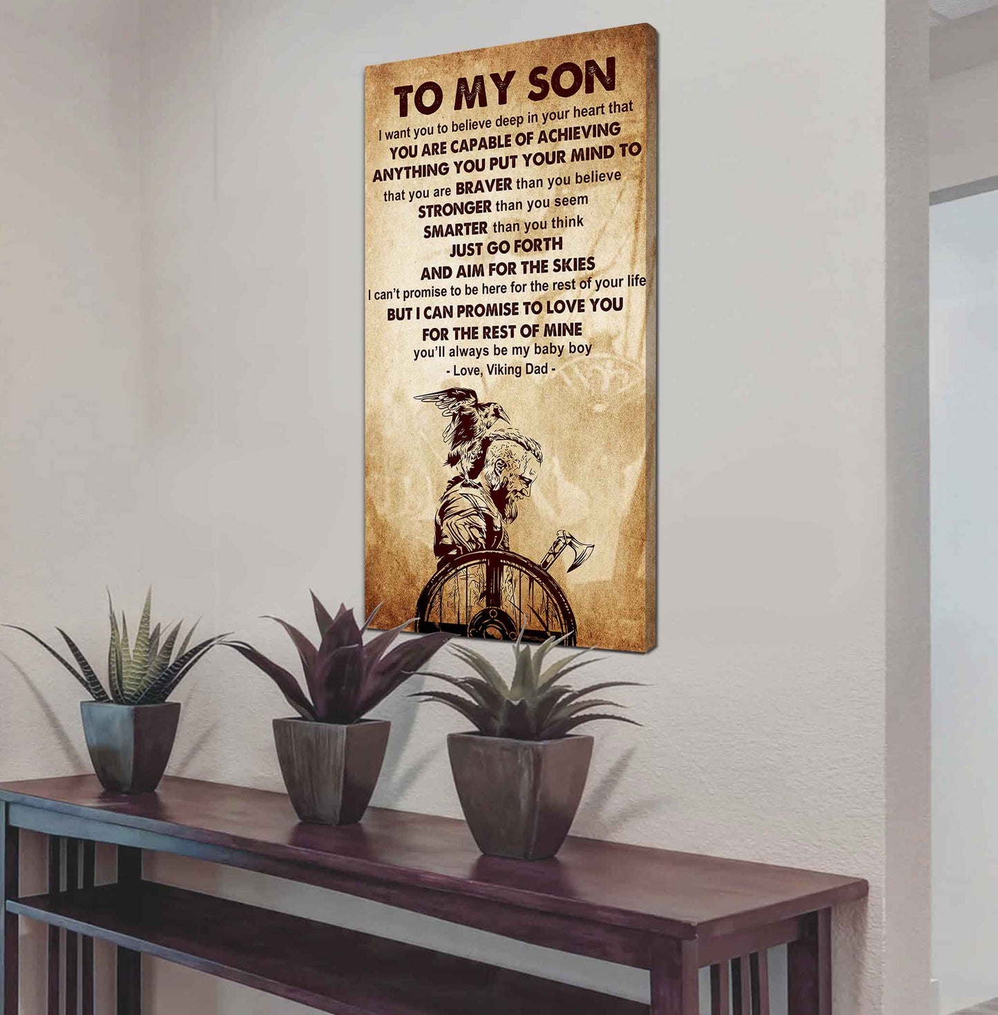 Warrior To My Son Just Go Forth And Aim For The Sky Poster Canvas Motivation Canvas Gift For Your Son