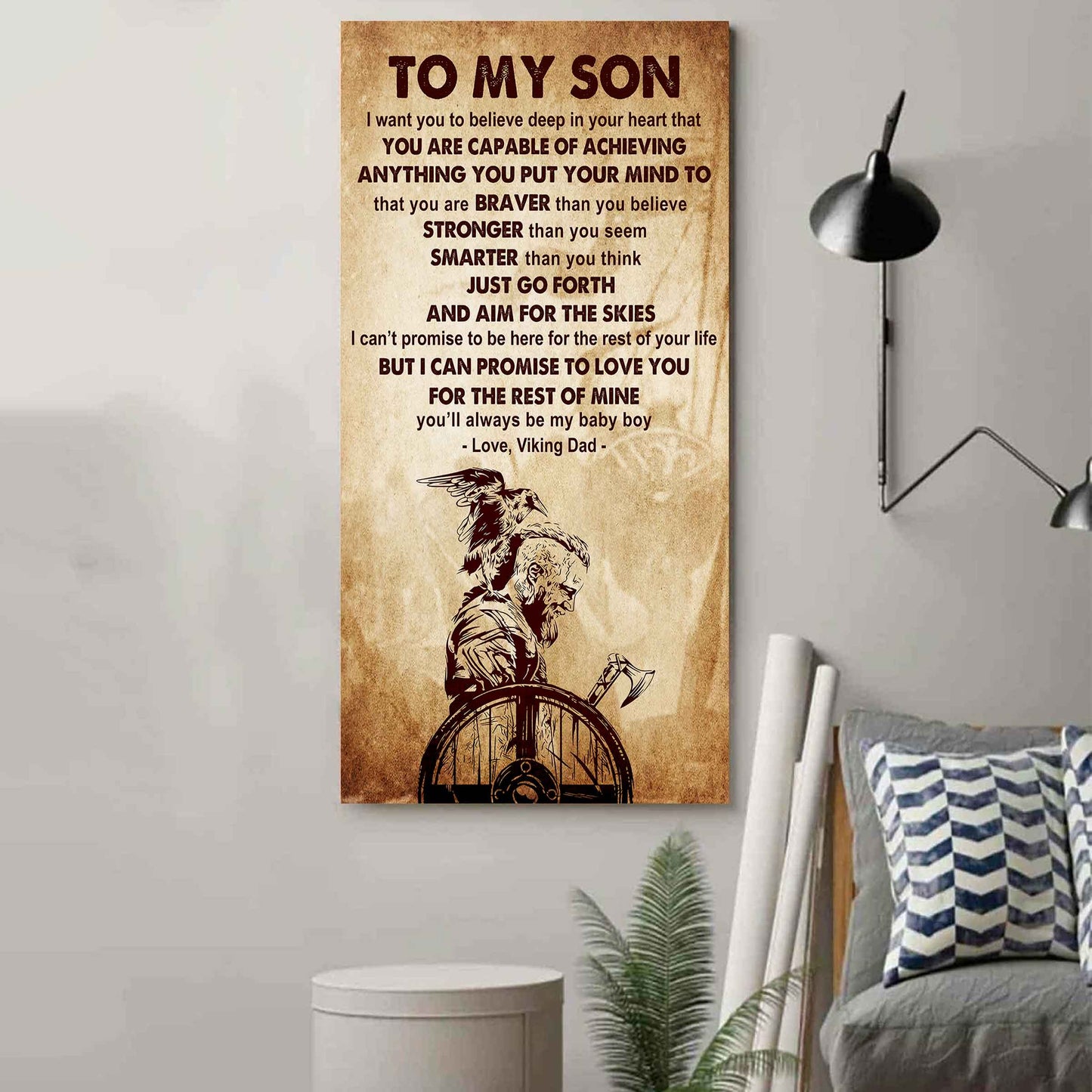 Warrior To My Son Just Go Forth And Aim For The Sky Poster Canvas Motivation Canvas Gift For Your Son