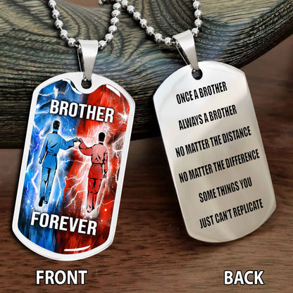 Personalized Double Side Graphic Dog Tag Gift For Brother Once A Soldier Always A Soldier
