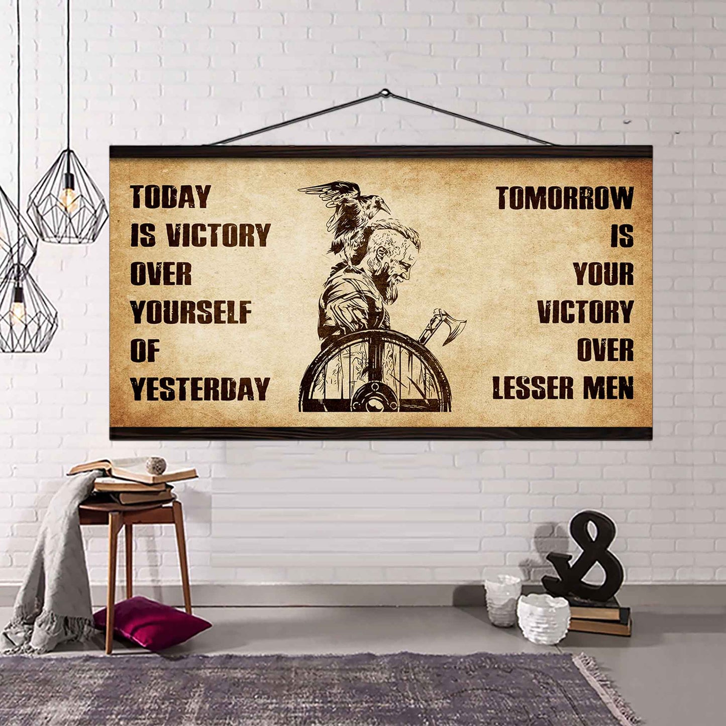 Personalized Spartan Poster Canvas - Today Is Victory Over Yourself Of Yesterday Tomorrow Is Your Victory Over Lesser Men