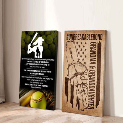 Grandma And Granddaughter UnBreakable Bond - 2 Piece Canvas Wall Art - You Will Never Lose You Either Win Or Learn