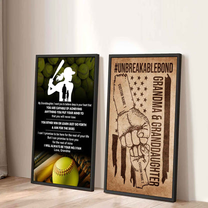 Grandma And Granddaughter UnBreakable Bond - 2 Piece Canvas Wall Art - You Will Never Lose You Either Win Or Learn