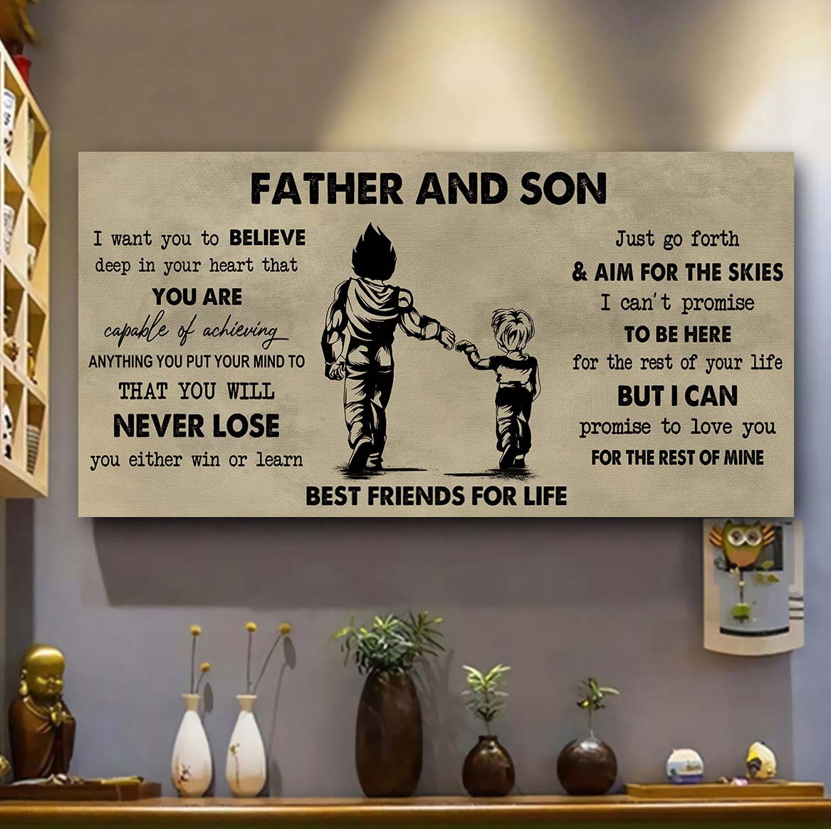 DRB Father And Son Best Friend For Life - You Will Never Lose Poster Canvas Gift For Son From Father