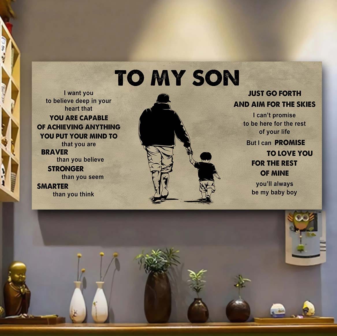 DRB GK To My Son - That You Are Braver Than You Believe Poster Canvas Gift For Son From Father