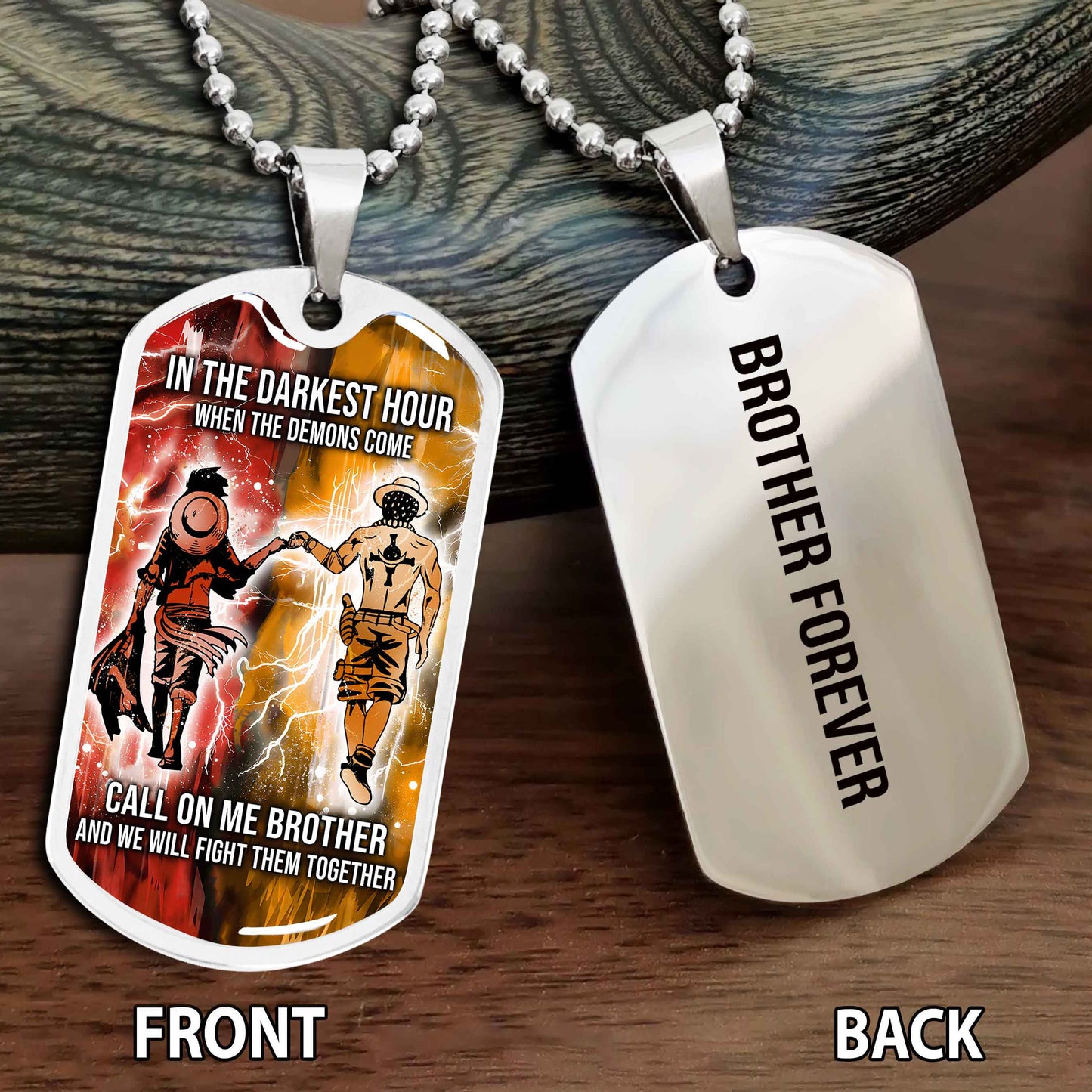 Personalized Double Side Graphic Dog Tag Gift For Brother Call On Me Brother And We Will Fight Them Together Brother Forever NAG