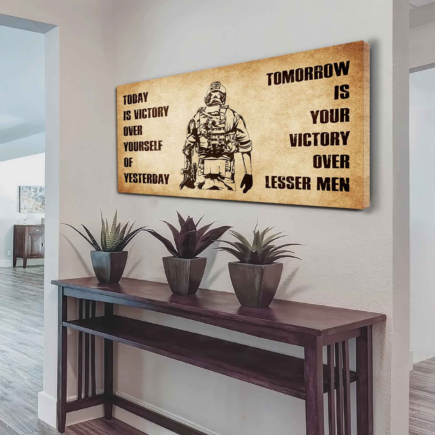 Personalized Spartan Poster Canvas - Today Is Victory Over Yourself Of Yesterday Tomorrow Is Your Victory Over Lesser Men