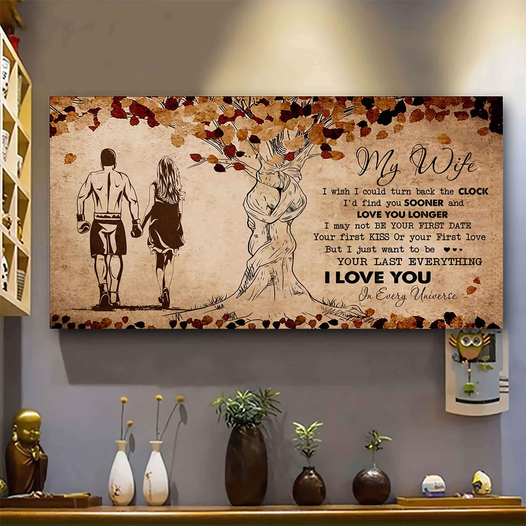 American Football Poster Canvas To My Wife I Wish I Could Turn Back The Clock - I Love You In Every Universe