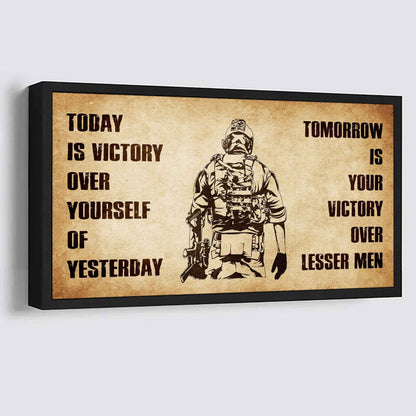 Personalized Spartan Poster Canvas - Today Is Victory Over Yourself Of Yesterday Tomorrow Is Your Victory Over Lesser Men