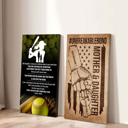 Mother And Daughter UnBreakable Bond - 2 Piece Canvas Wall Art - You Will Never Lose You Either Win Or Learn