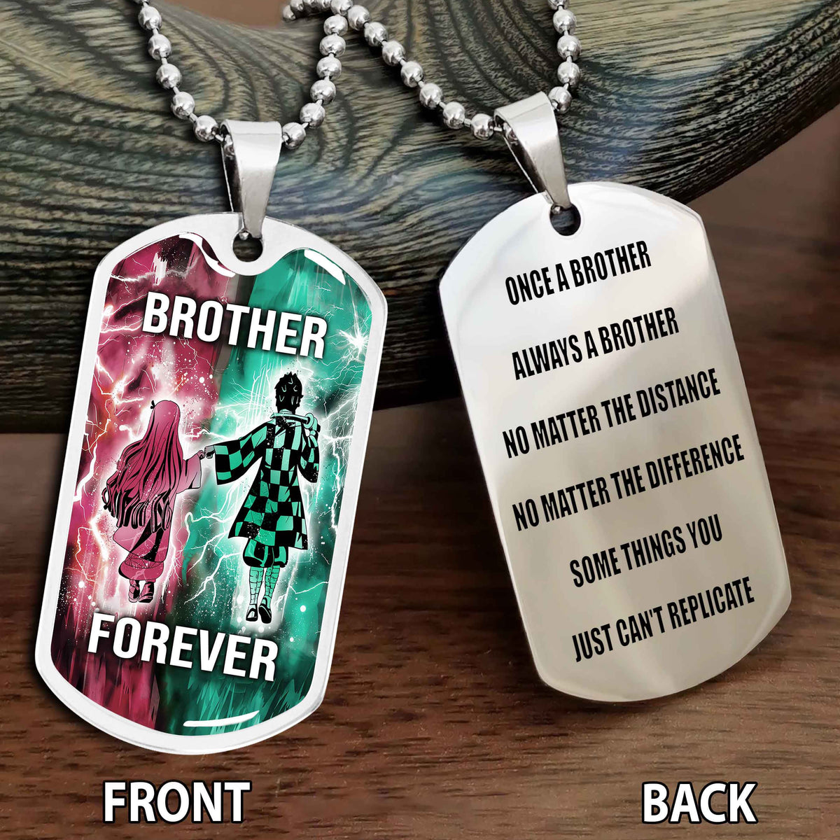 Personalized Double Side Graphic Dog Tag Gift For Brother Once A Soldier Always A Soldier