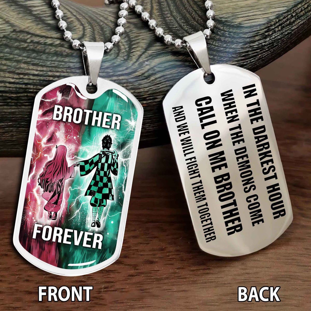 Personalized Double Side Graphic Dog Tag NAG Gift For Brother Call On Me Brother And We Will Fight Them Together