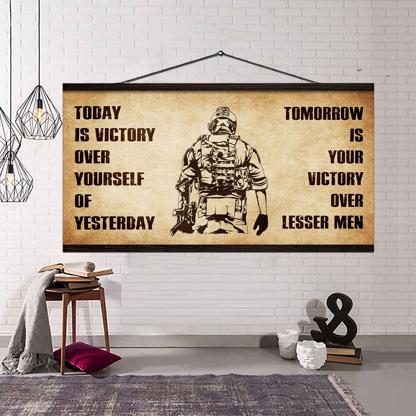 Personalized Spartan Poster Canvas - Today Is Victory Over Yourself Of Yesterday Tomorrow Is Your Victory Over Lesser Men