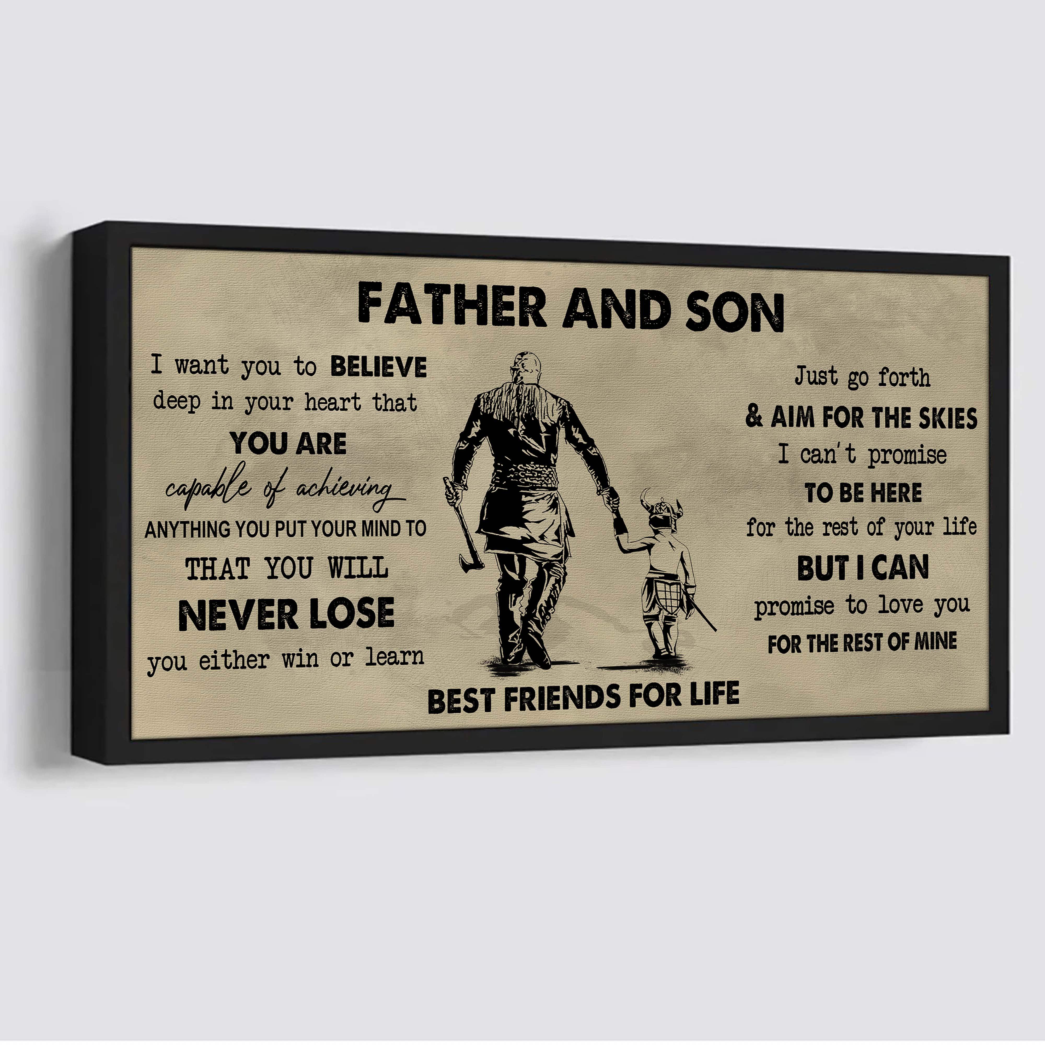 DRB Father And Son Best Friend For Life - You Will Never Lose Poster Canvas Gift For Son From Father -Photo Upload