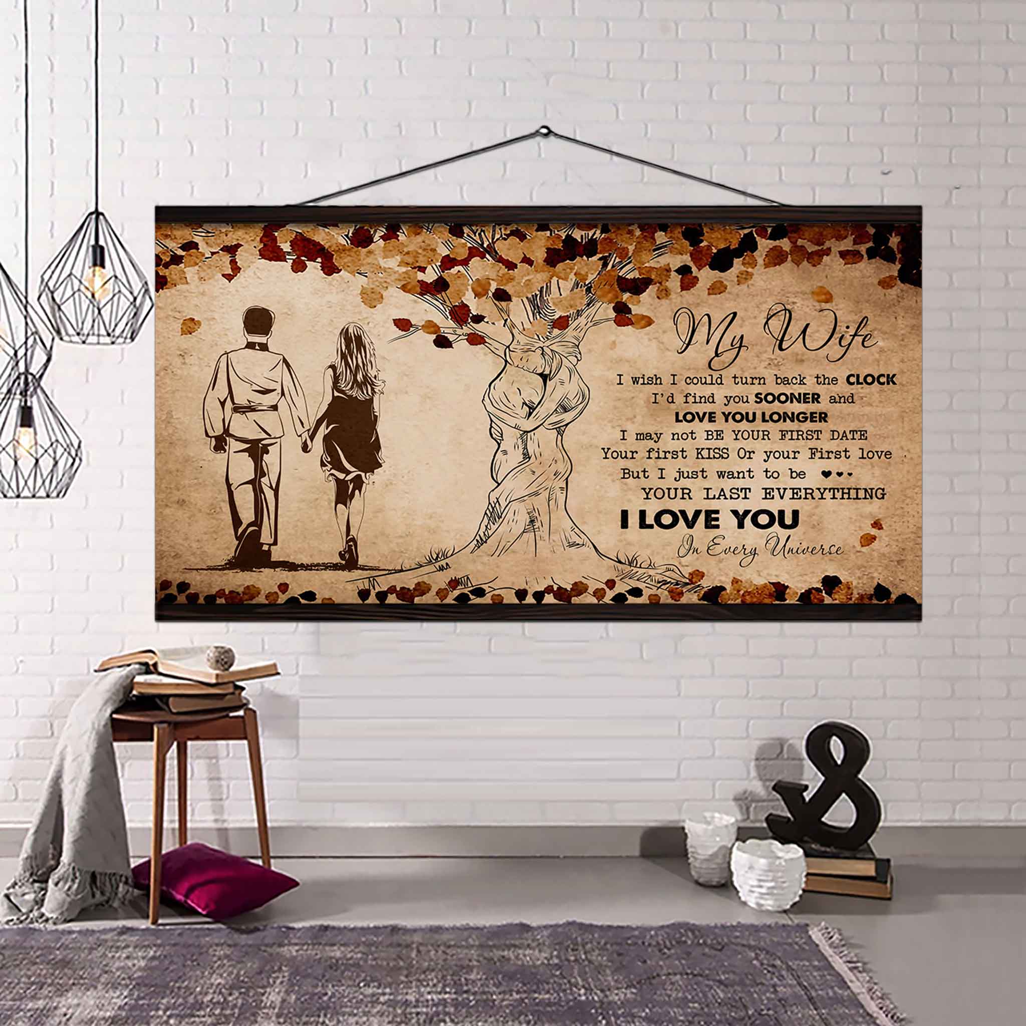 American Football Poster Canvas To My Wife I Wish I Could Turn Back The Clock - I Love You In Every Universe