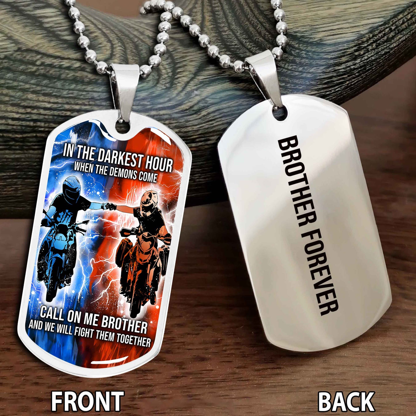 Personalized Double Side Graphic Dog Tag Gift For Brother Call On Me Brother And We Will Fight Them Together Brother Forever NAG