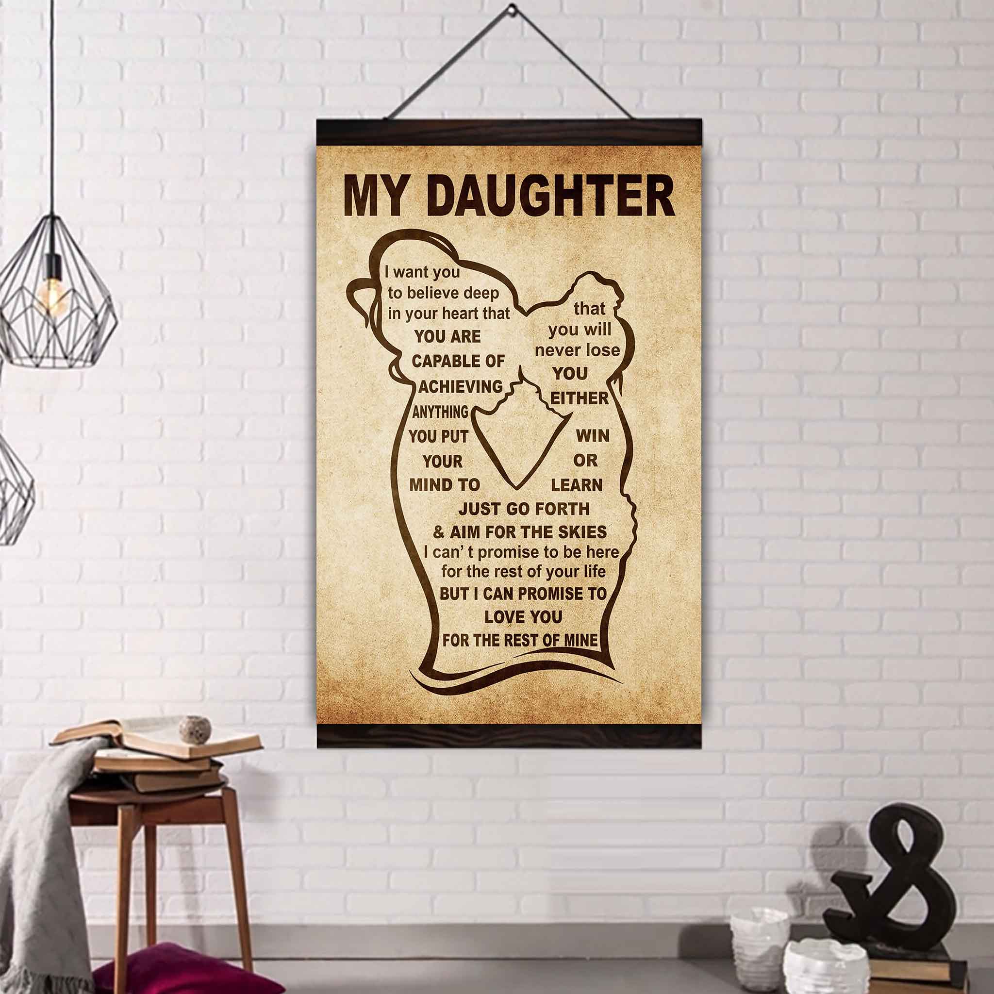 Personalized Family Poster Canvas My Daughter Gift From Mom For Your Daughter With Motivational Message