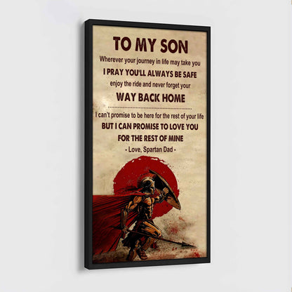 Warrior To My Son Never Forget Your Way Back Home Poster Canvas Motivation Canvas Gift For Your Son