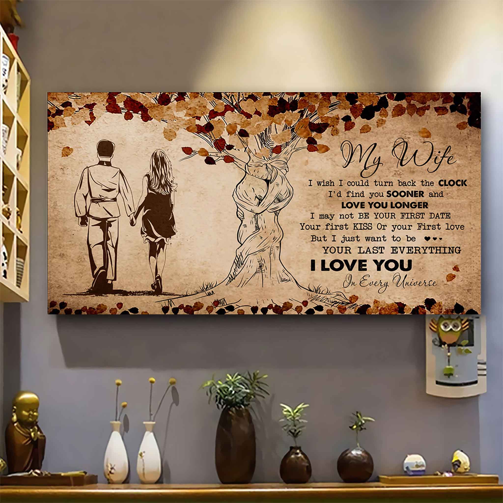 American Football Poster Canvas To My Wife I Wish I Could Turn Back The Clock - I Love You In Every Universe