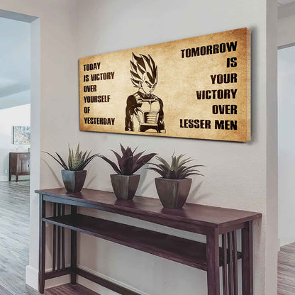 Personalized Spartan Poster Canvas - Today Is Victory Over Yourself Of Yesterday Tomorrow Is Your Victory Over Lesser Men