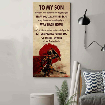 Warrior To My Son Never Forget Your Way Back Home Poster Canvas Motivation Canvas Gift For Your Son