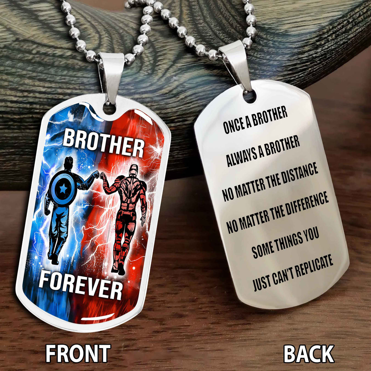 Personalized Double Side Graphic Dog Tag Gift For Brother Once A Soldier Always A Soldier