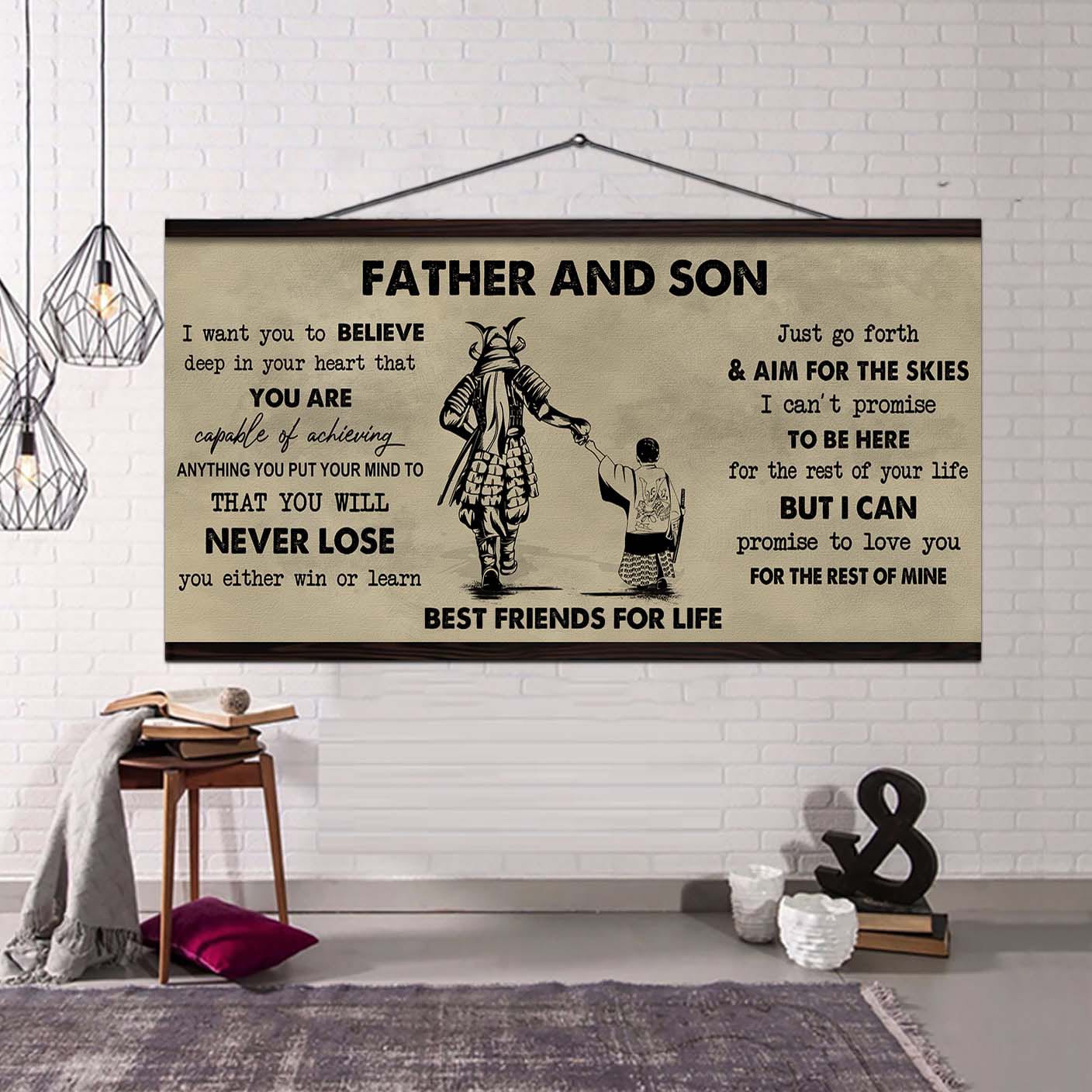 DRB Father And Son Best Friend For Life - You Will Never Lose Poster Canvas Gift For Son From Father