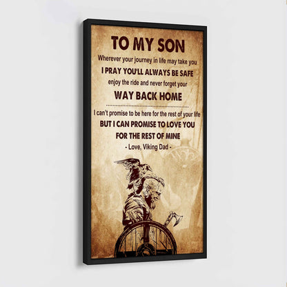Warrior To My Son Never Forget Your Way Back Home Poster Canvas Motivation Canvas Gift For Your Son