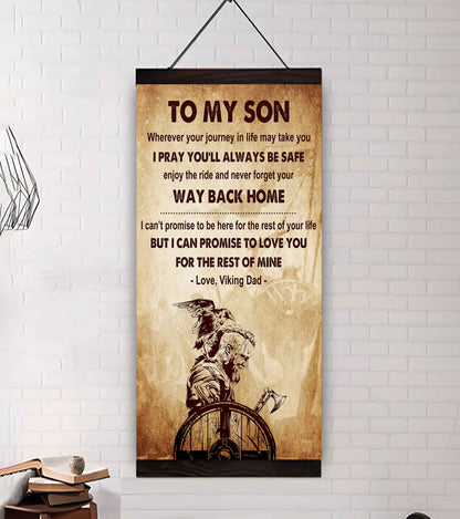 Warrior To My Son Never Forget Your Way Back Home Poster Canvas Motivation Canvas Gift For Your Son