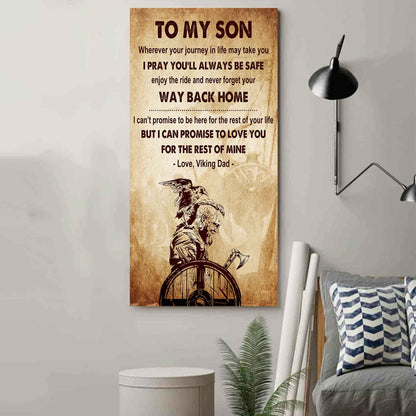 Warrior To My Son Never Forget Your Way Back Home Poster Canvas Motivation Canvas Gift For Your Son