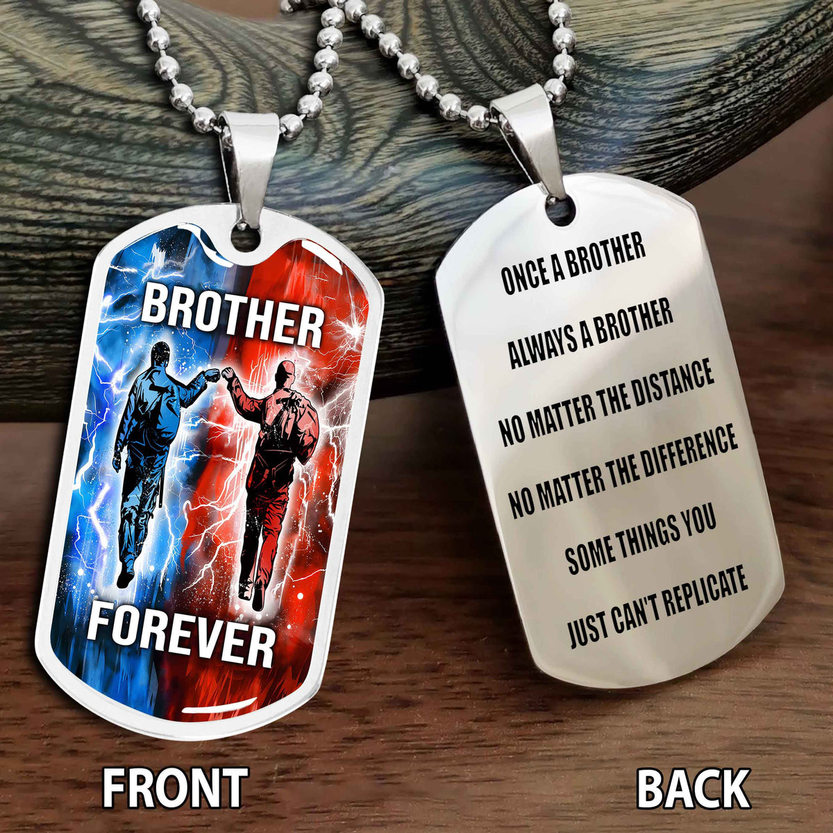 Personalized Double Side Graphic Dog Tag Gift For Brother Once A Soldier Always A Soldier