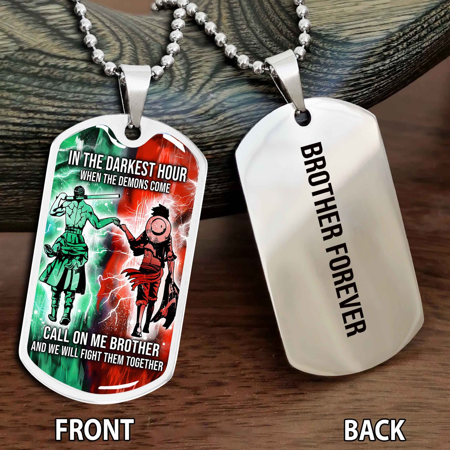 Personalized Double Side Graphic Dog Tag Gift For Brother Call On Me Brother And We Will Fight Them Together Brother Forever NAG