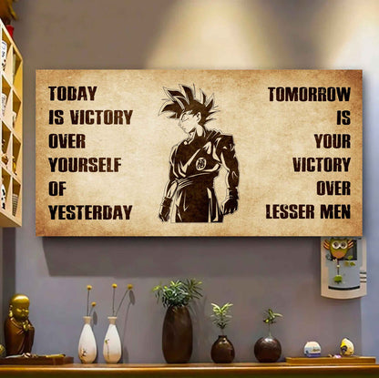 Personalized Spartan Poster Canvas - Today Is Victory Over Yourself Of Yesterday Tomorrow Is Your Victory Over Lesser Men