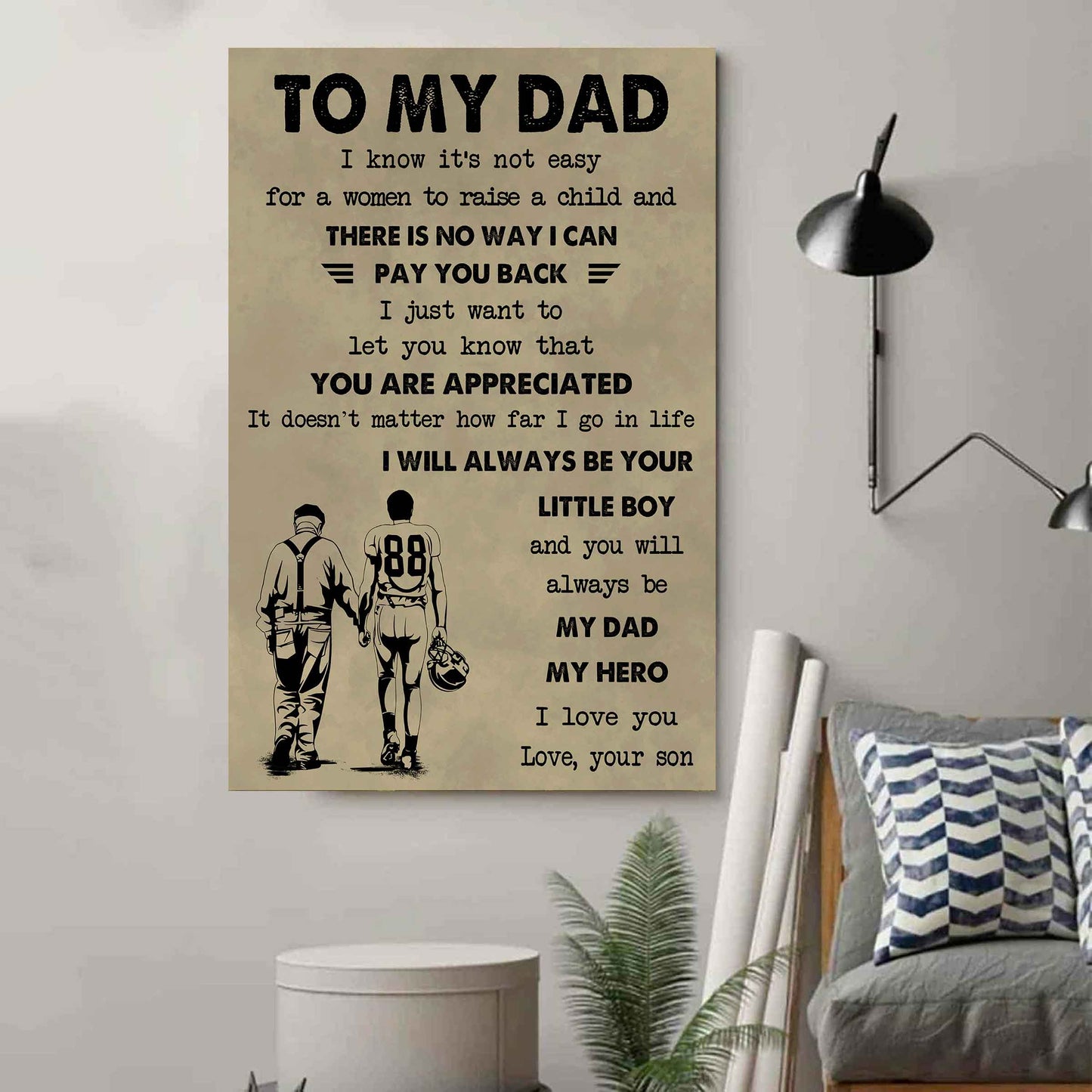 DRB The Old Dad Poster Canvas To My Dad I Know It's Not Easy To Raise A Child I Will Always Be Your Little Boy