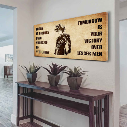 Personalized Spartan Poster Canvas - Today Is Victory Over Yourself Of Yesterday Tomorrow Is Your Victory Over Lesser Men