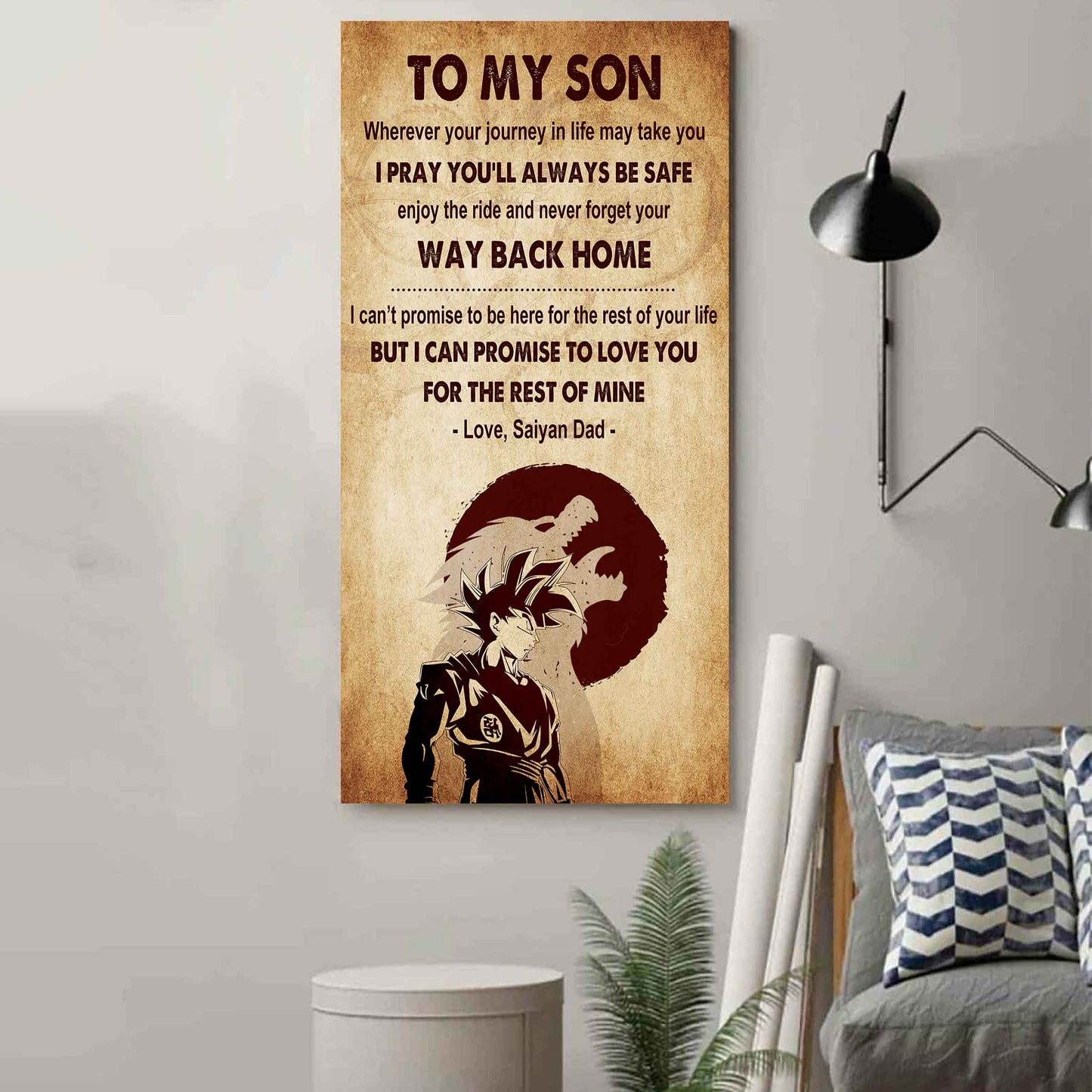 Warrior To My Son Never Forget Your Way Back Home Poster Canvas Motivation Canvas Gift For Your Son