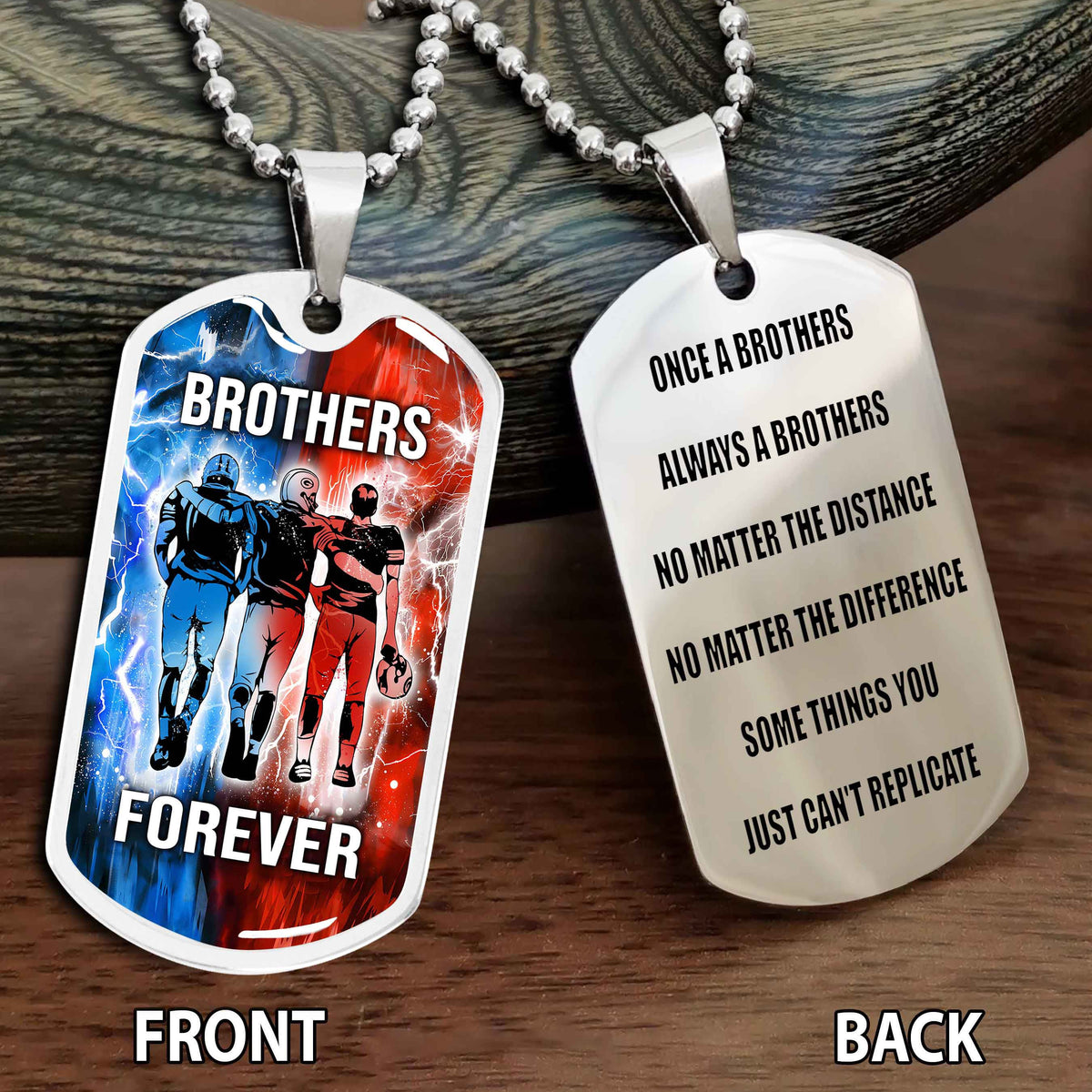 Personalized Double Side Graphic Dog Tag Gift For Brother Once A Soldier Always A Soldier