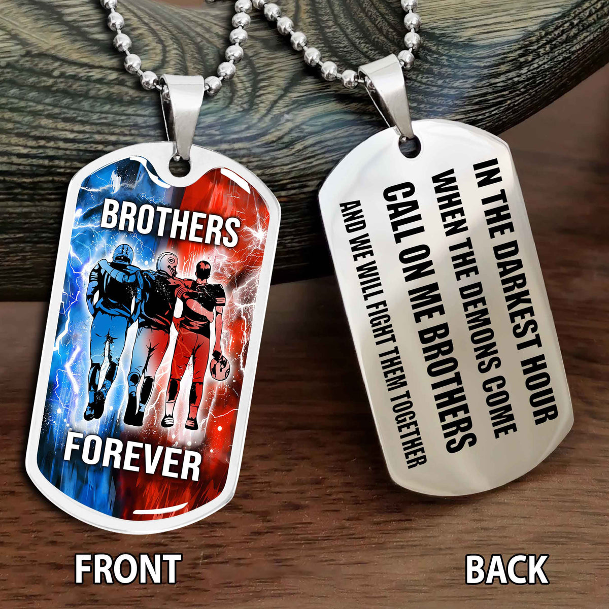 Personalized Double Side Graphic Dog Tag NAG Gift For Brother Call On Me Brother And We Will Fight Them Together