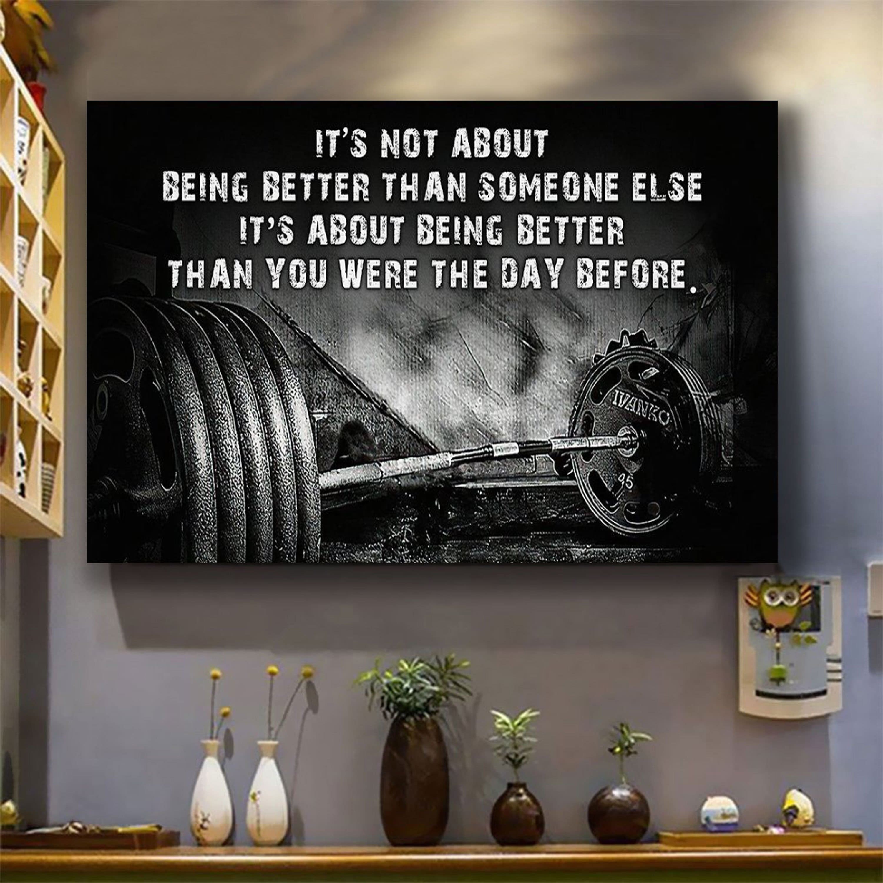 American football customizable poster canvas - It is not about better than someone else, It is about being better than you were the day before