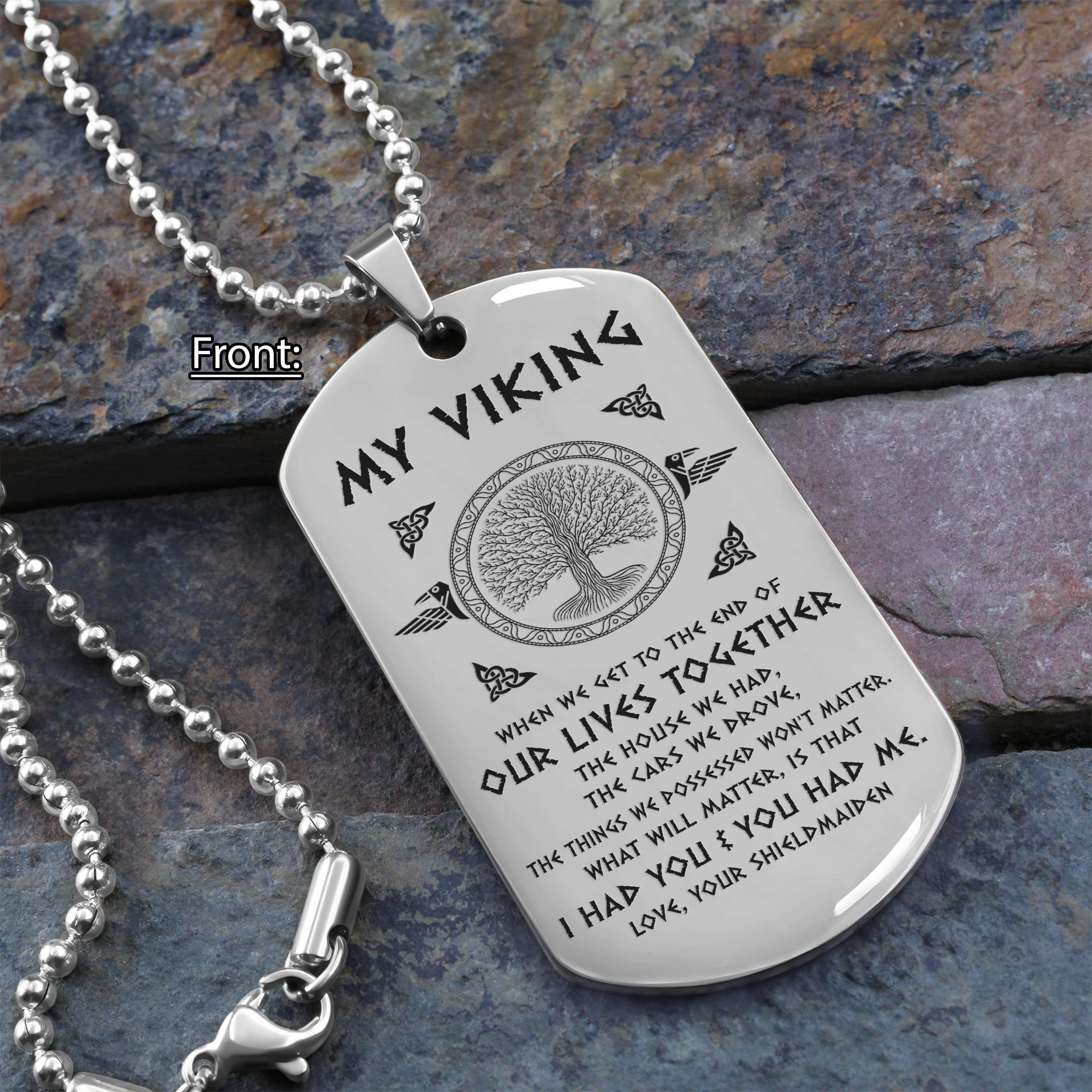 Viking Dog tag wife to husband