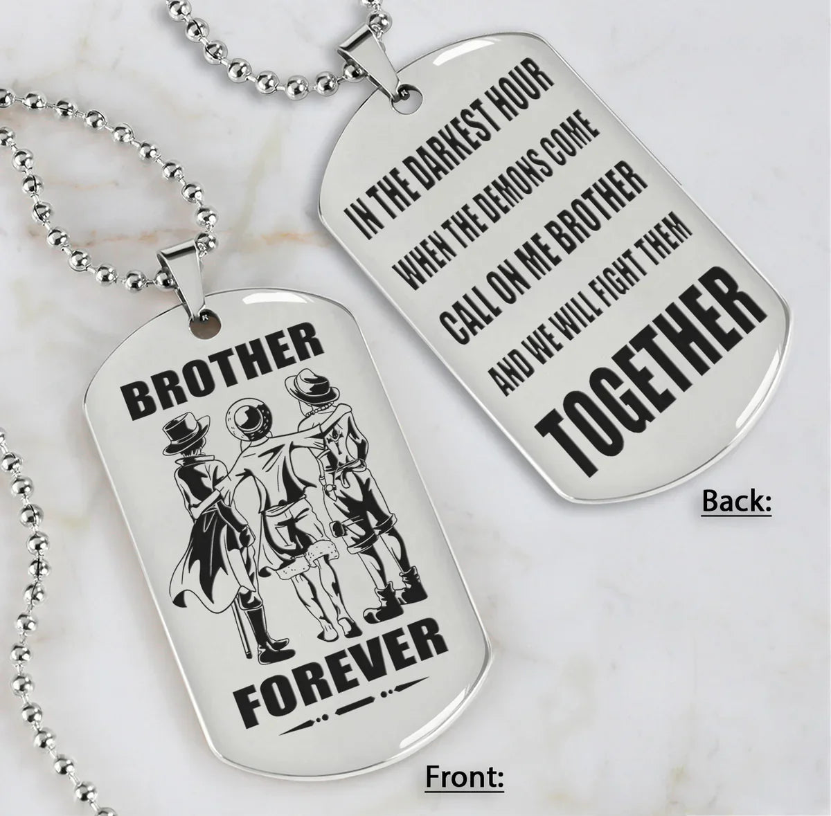 All Team engraved double sided dog tag call on me brother gift for brother dog tag for brother