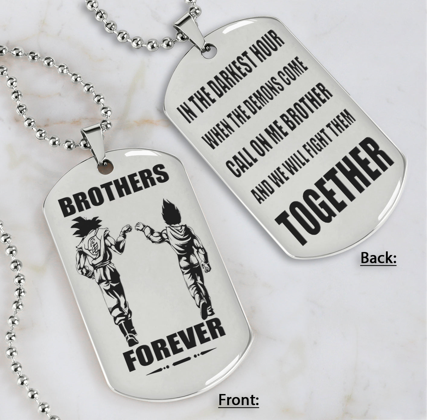 DRB double sided dog tag brothers forever - BROTHERS FOREVER