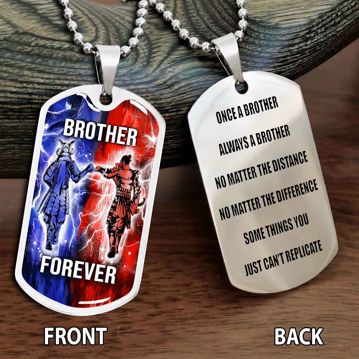 Personalized Double Side Graphic Dog Tag Gift For Brother Once A Soldier Always A Soldier