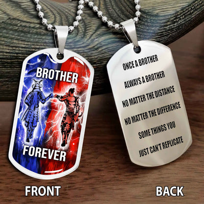 Personalized Double Side Graphic Dog Tag Gift For Brother Once A Soldier Always A Soldier