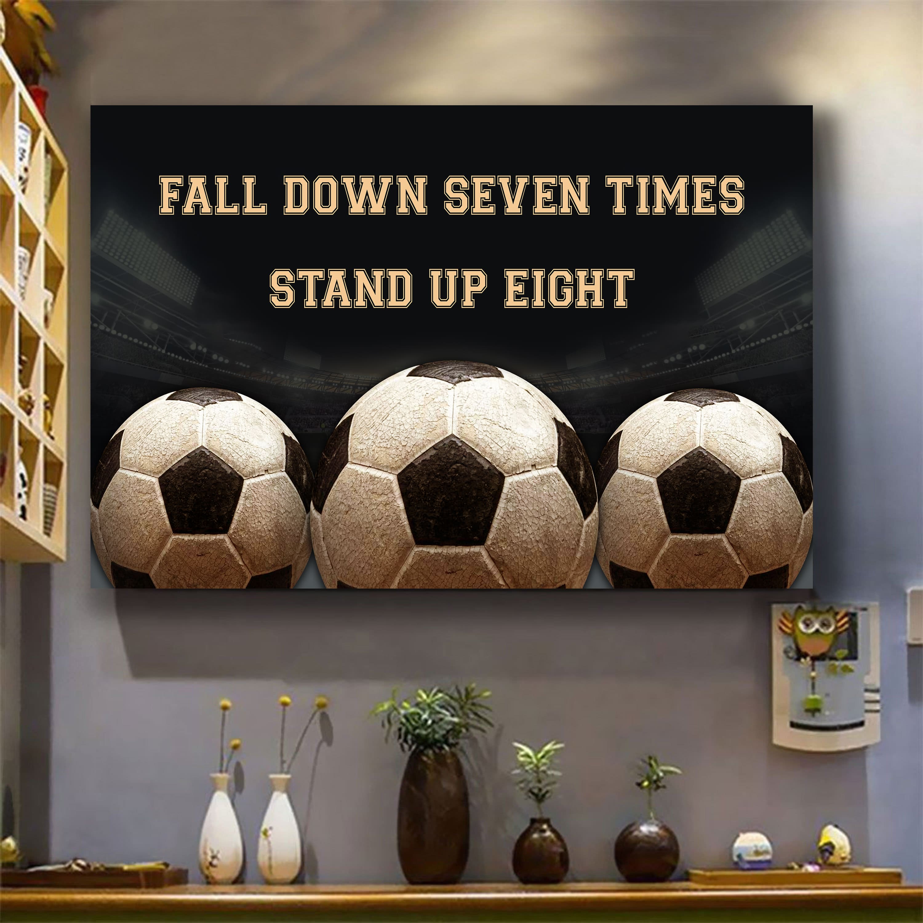 Basketball poster canvas fall down seven times stand up eight standard size