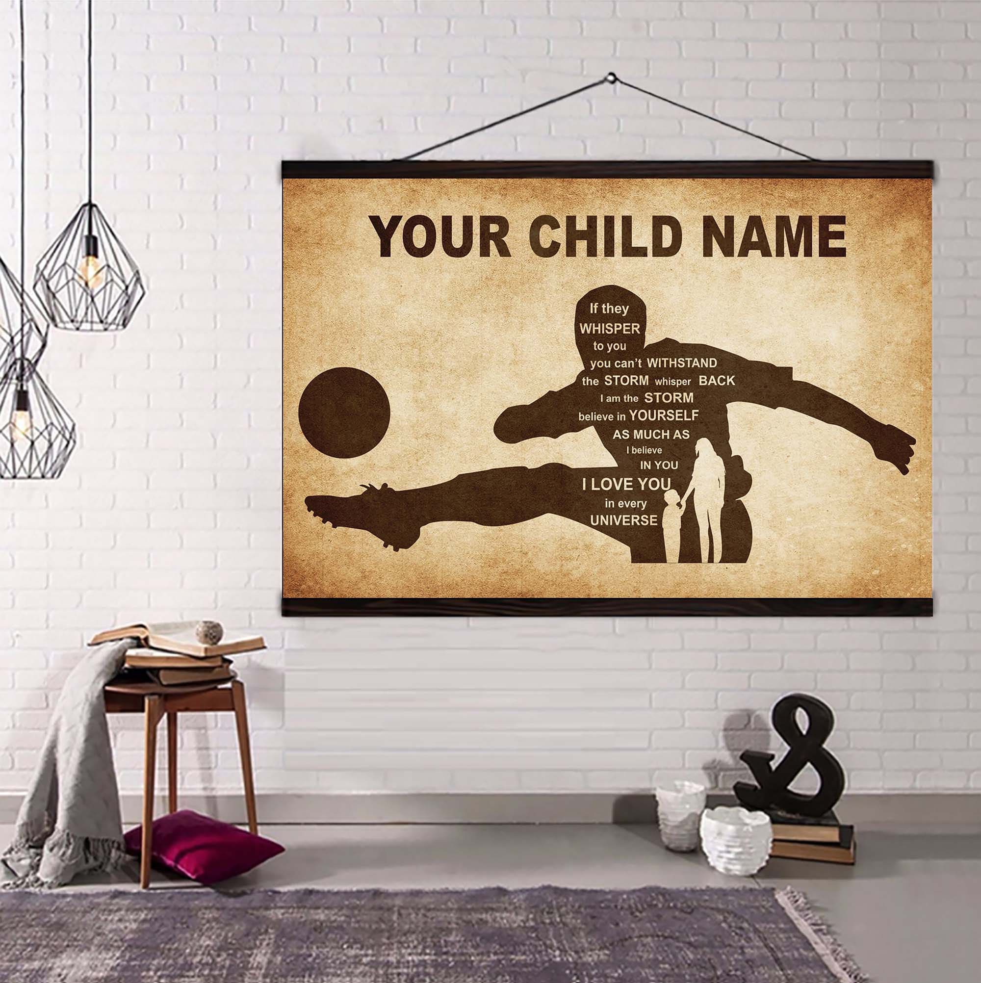 Personalized Your Child Name From Mom To Son Basketball Poster Canvas If They Whisper To You - I Love You In Every Universe